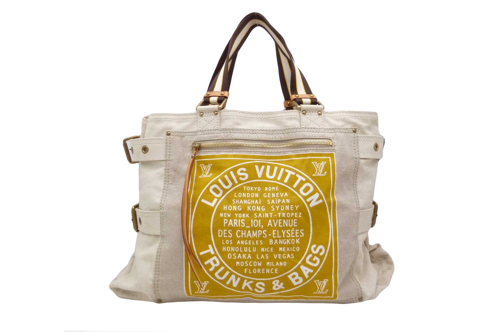 Auth Louis Vuitton Cruise Collection Globe Shopper Cabas Tote Bag Beige - e11151 | eBay