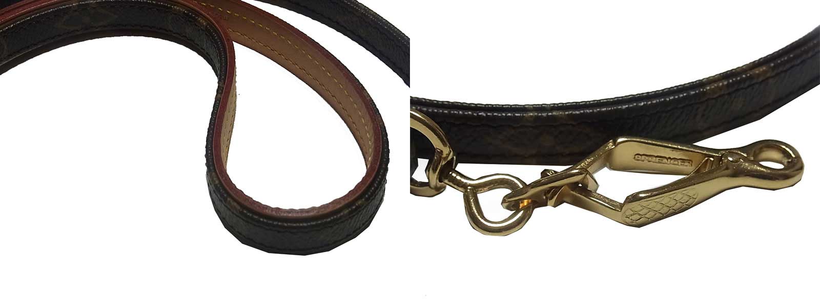 Auth Louis Vuitton Monogram Canvas Baxter Xsmall Dog Collar and Leash