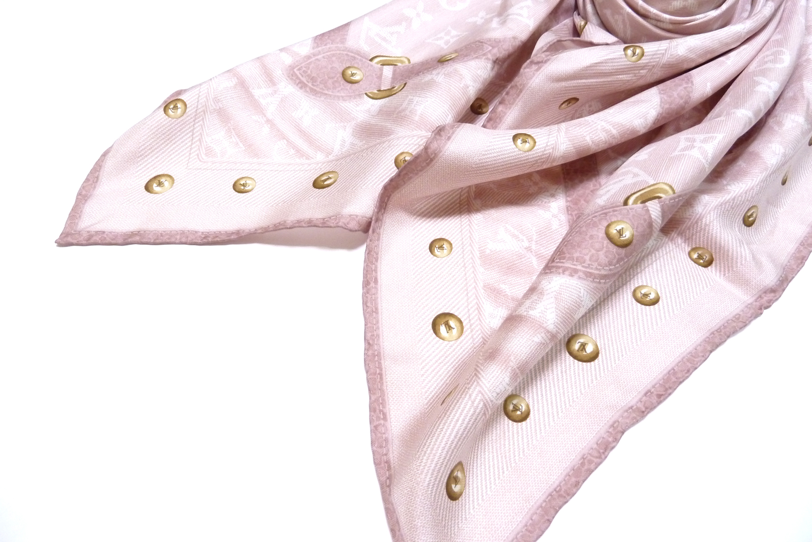 Auth Louis Vuitton Monogram Square Scarf Pink 100 Silk E16136 | eBay