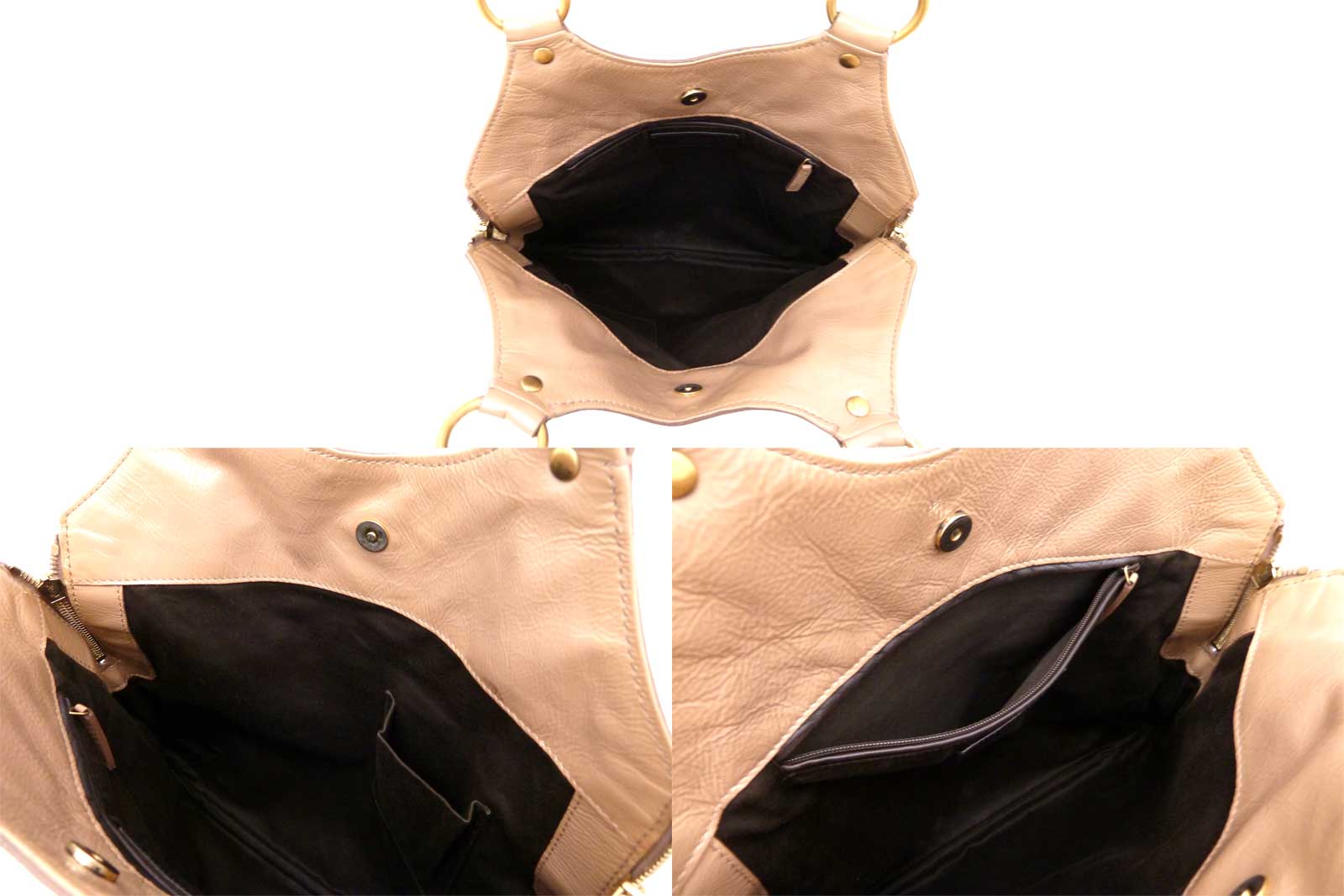 Auth Yves Saint Laurent Metropolis Shoulder Bag Light Brown Worn ...  