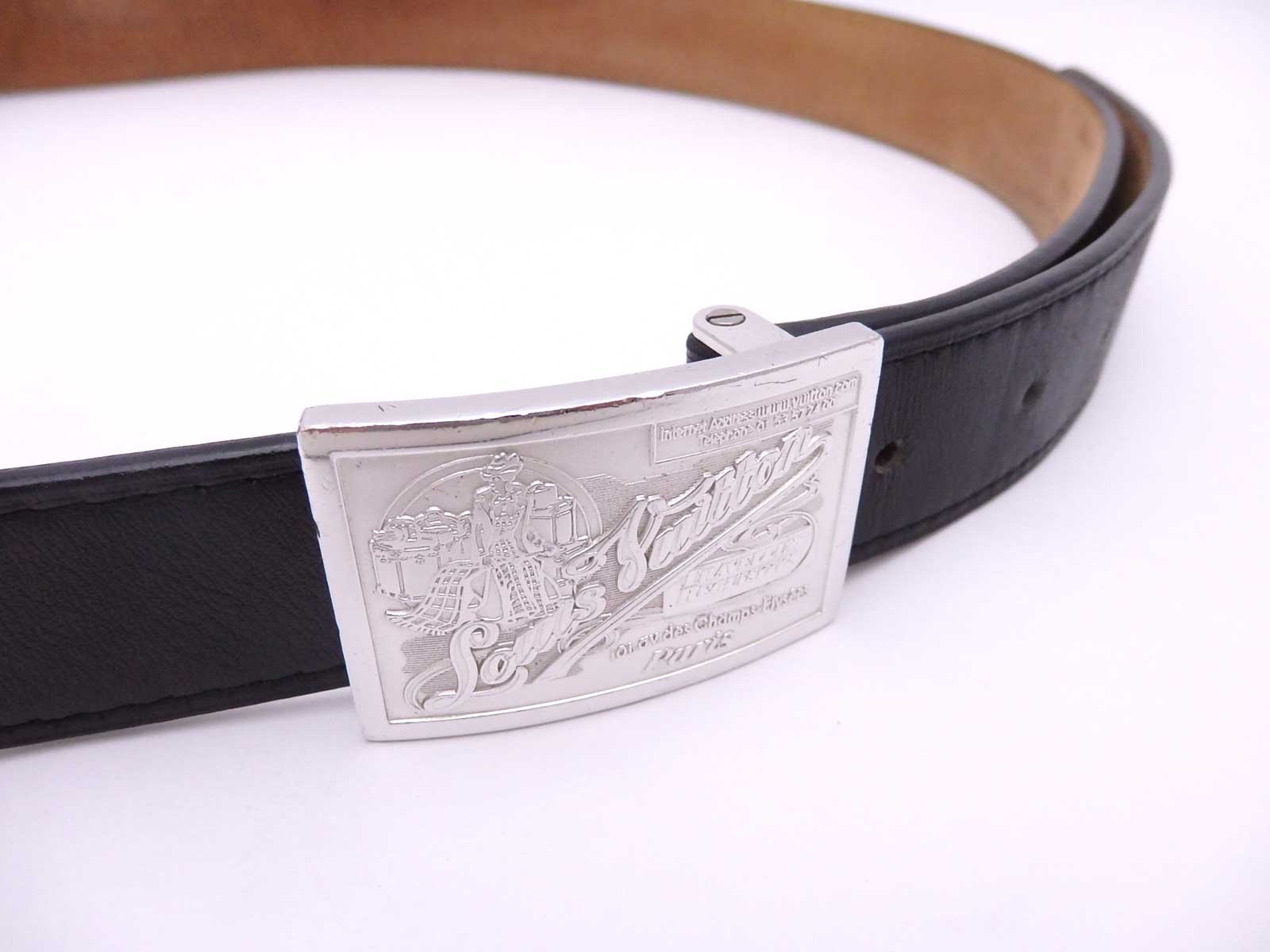 Auth Louis Vuitton Buckle Belt Size: 90/36 Black Leather/Silver *USED* - e26780 | eBay