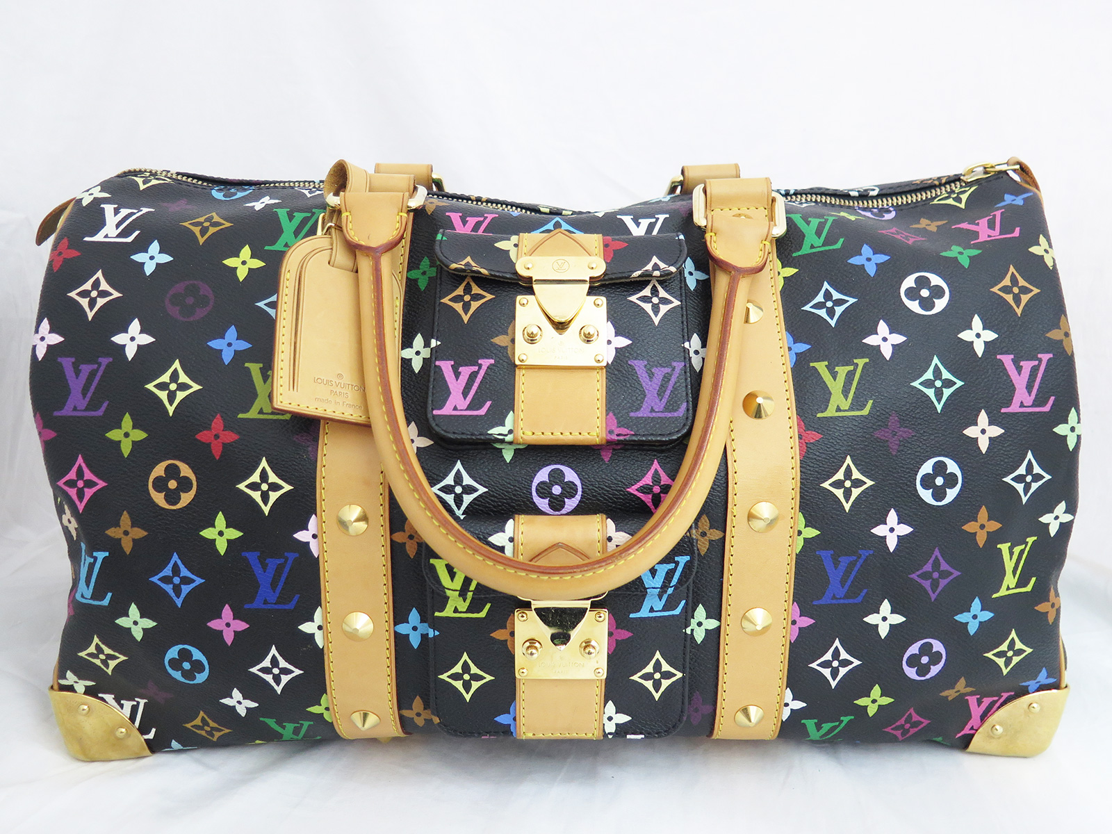 Auth Louis Vuitton Multicolore Monogram Keepall 45 Travel Bag Black - e27097 | eBay