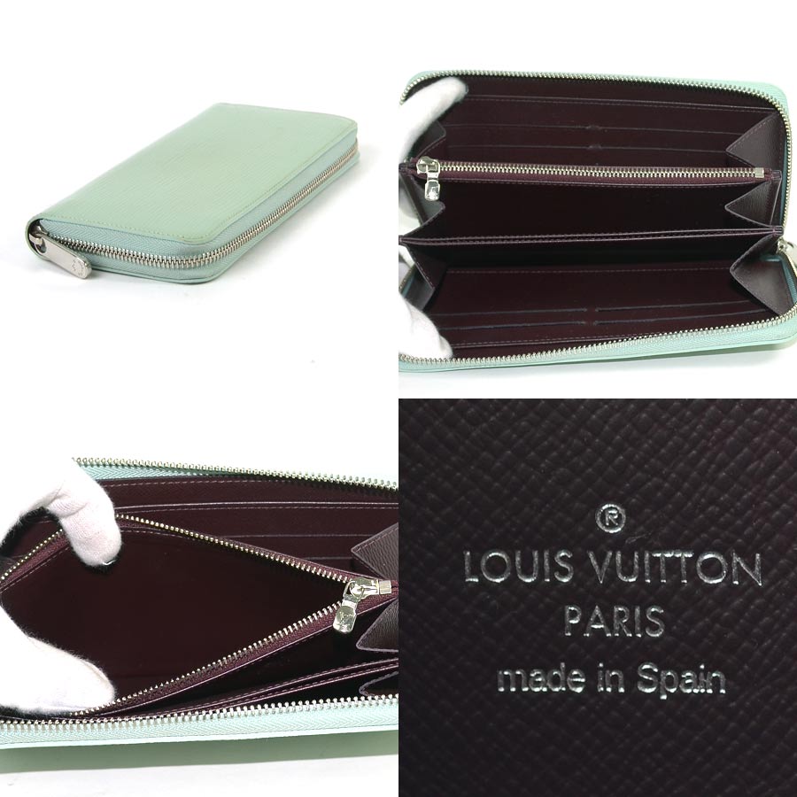 Auth Louis Vuitton Epi Zippy Wallet Zip Around Long Wallet Light Green - y1208 | eBay