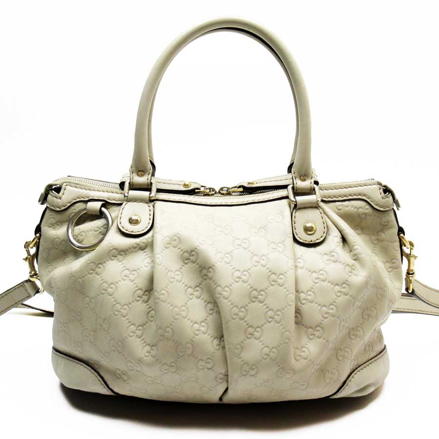 Auth GUCCI Guccissima Sukey 2-Way Handbag Shoulder Bag Off White 247902 - 50656 | eBay