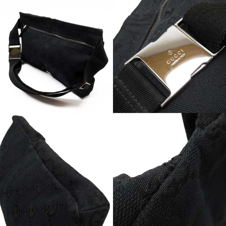 Auth GUCCI GG Canvas Body Bag Crossbody Bag Black Canvas 28566 - 51343 | eBay