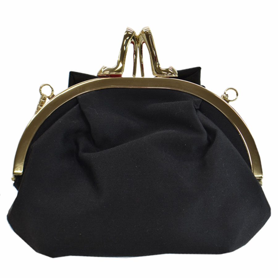 Auth Christian Louboutin CADEAU SMALL CLUTCH SATIN Handbag Black Satin - 51560 | eBay