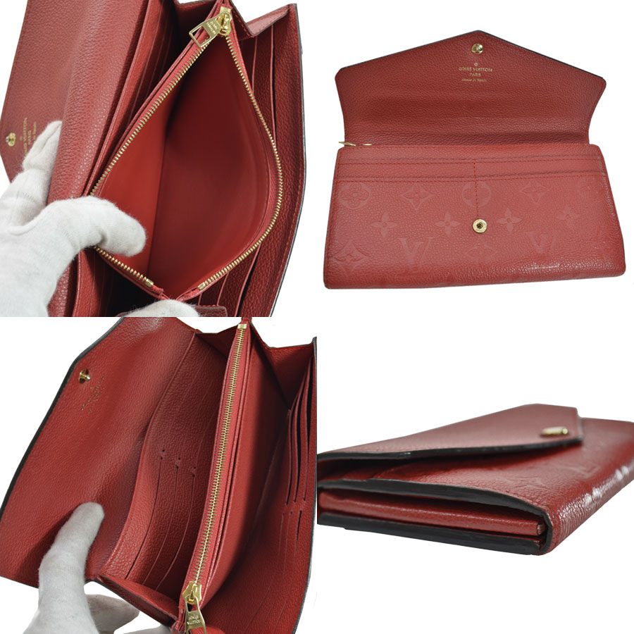 Auth Louis Vuitton Monogram Empreinte Sarah Long Wallet Red M61181 - 51609 | eBay