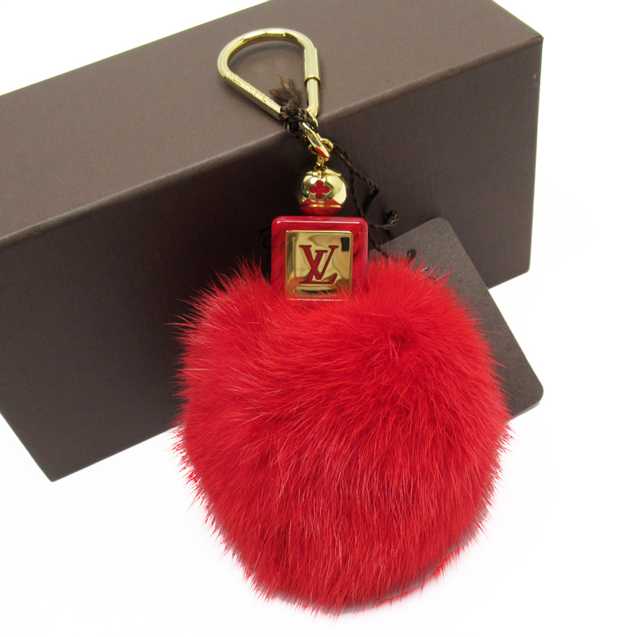 Auth Louis Vuitton Fluffy Bag Charm Bag Charm Key Holder Red 100% Mink - 51633 | eBay