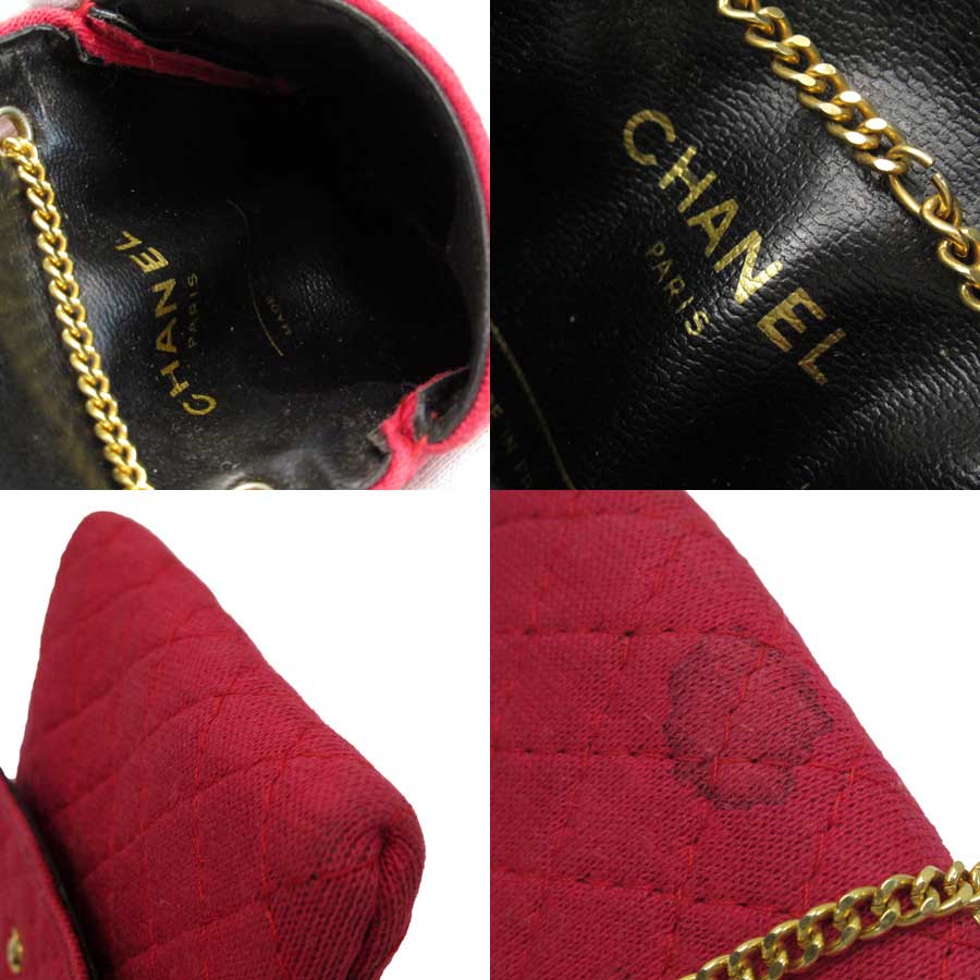 Auth CHANEL Matelasse CC Logo Novelty Shoulder Bag Red Cotton Jersey -  53548a | eBay