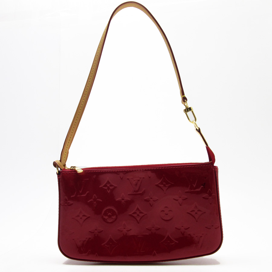 Auth Louis Vuitton Monogram Vernis Pochette Accessoires Shoulder Bag Red 86703 | eBay