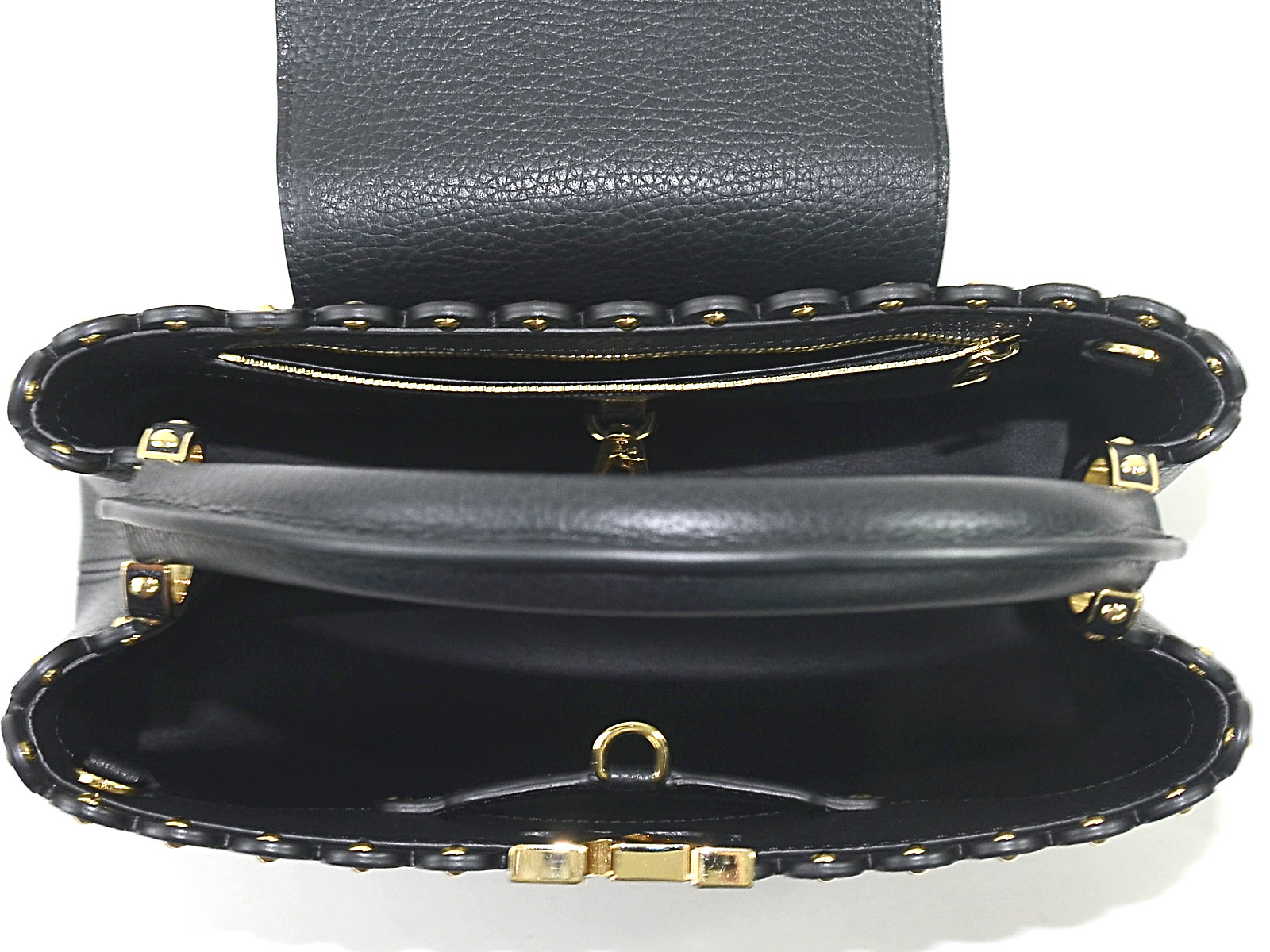 Louis Vuitton Capucines PM Handbag Shoulder Bag Black Taurillon Leather - 96090 | eBay