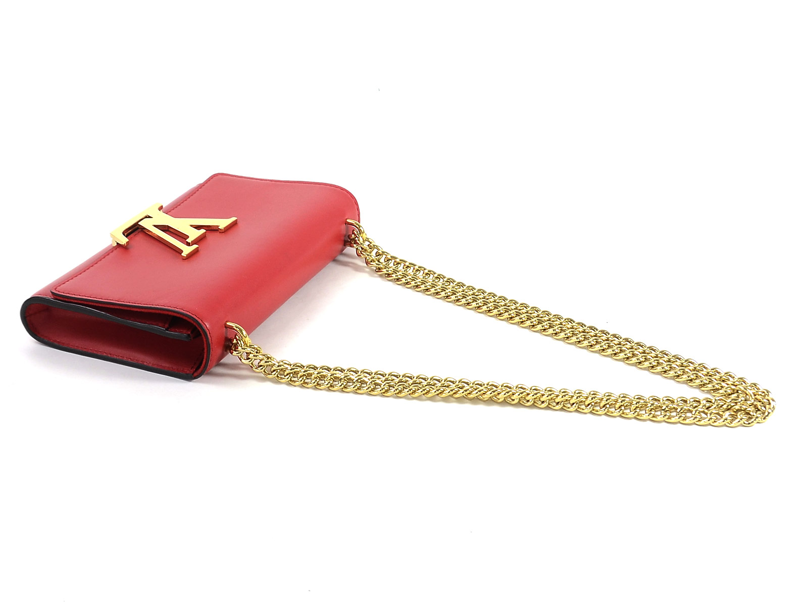 louis vuitton red chain bag