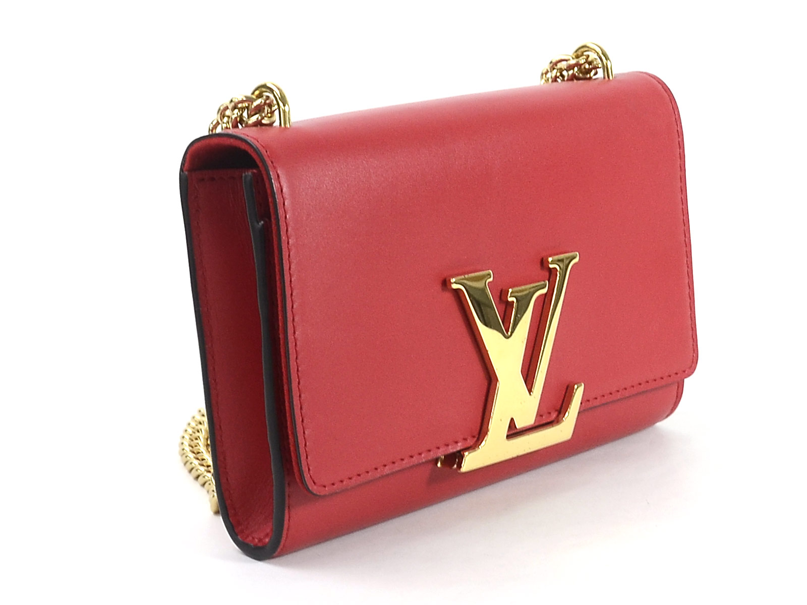 louis vuitton red chain bag