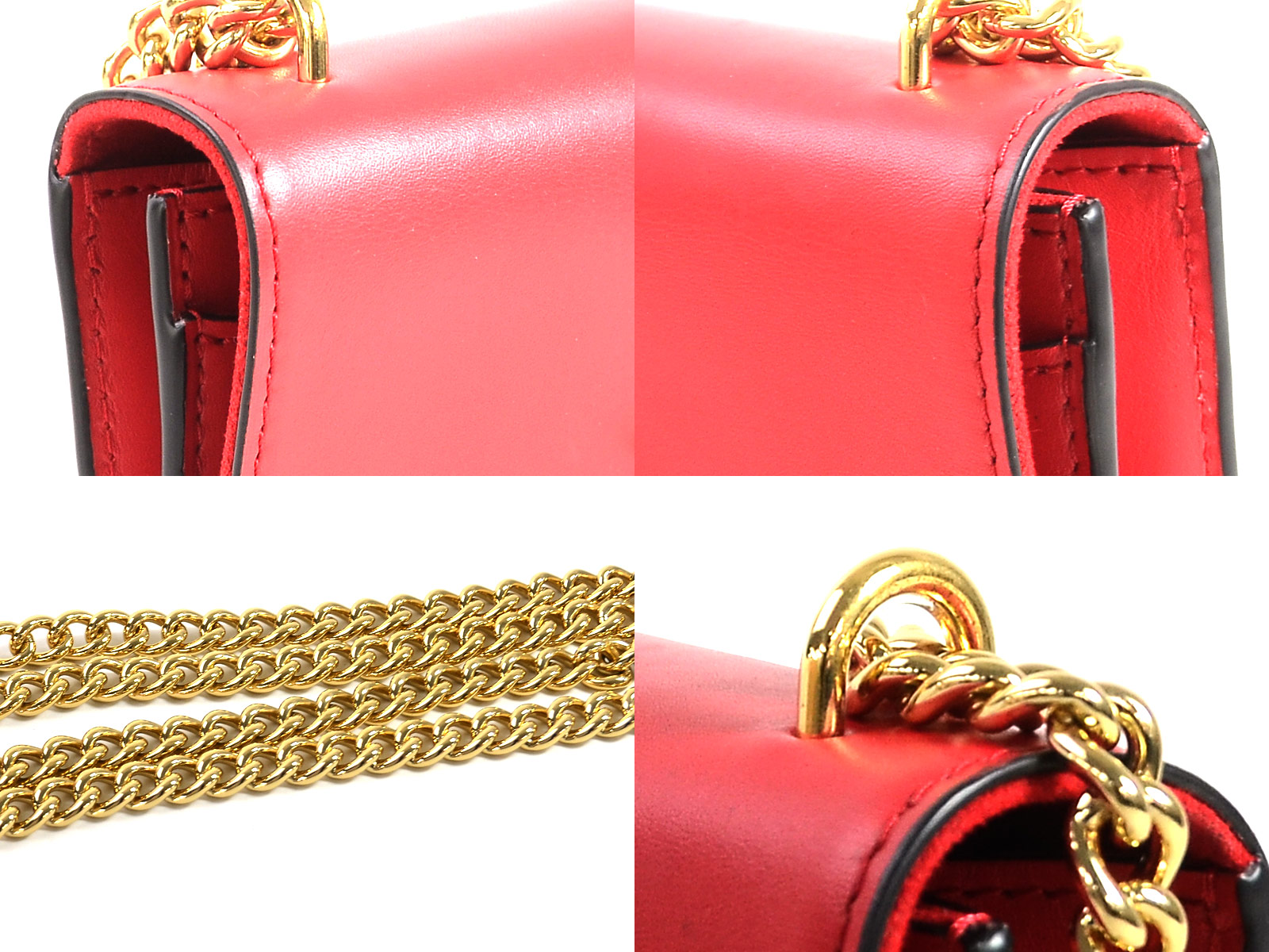 louis vuitton red chain bag