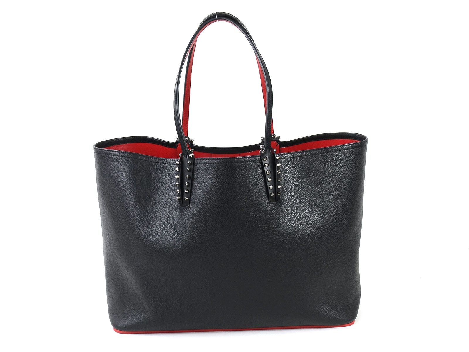 Auth Christian Louboutin Cabata Tote Shoulder Bag Black Calfskin ...