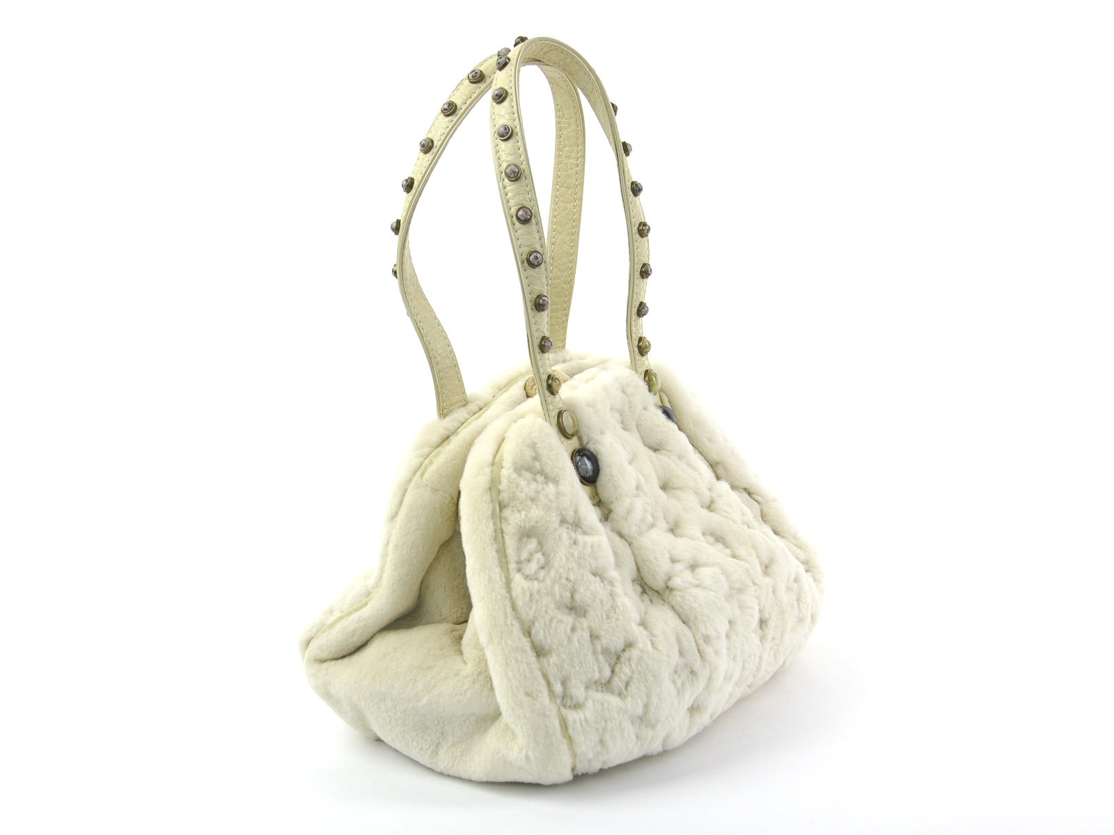 Auth Louis Vuitton Cabochons Demi Line Handbag Off White Mink Fur M95079 - 97395 | eBay