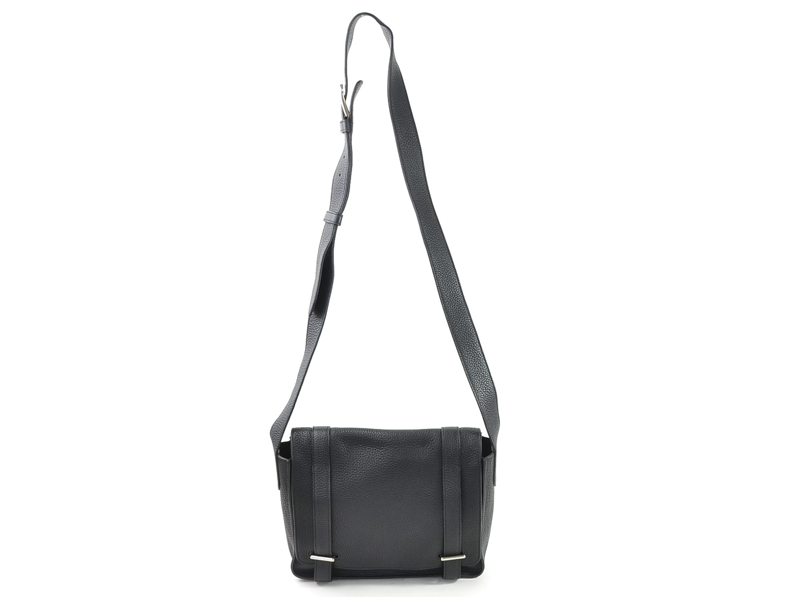Auth HERMES Steve Caporal Messenger Bag Crossbody Shoulder Bag Black - 97992c | eBay