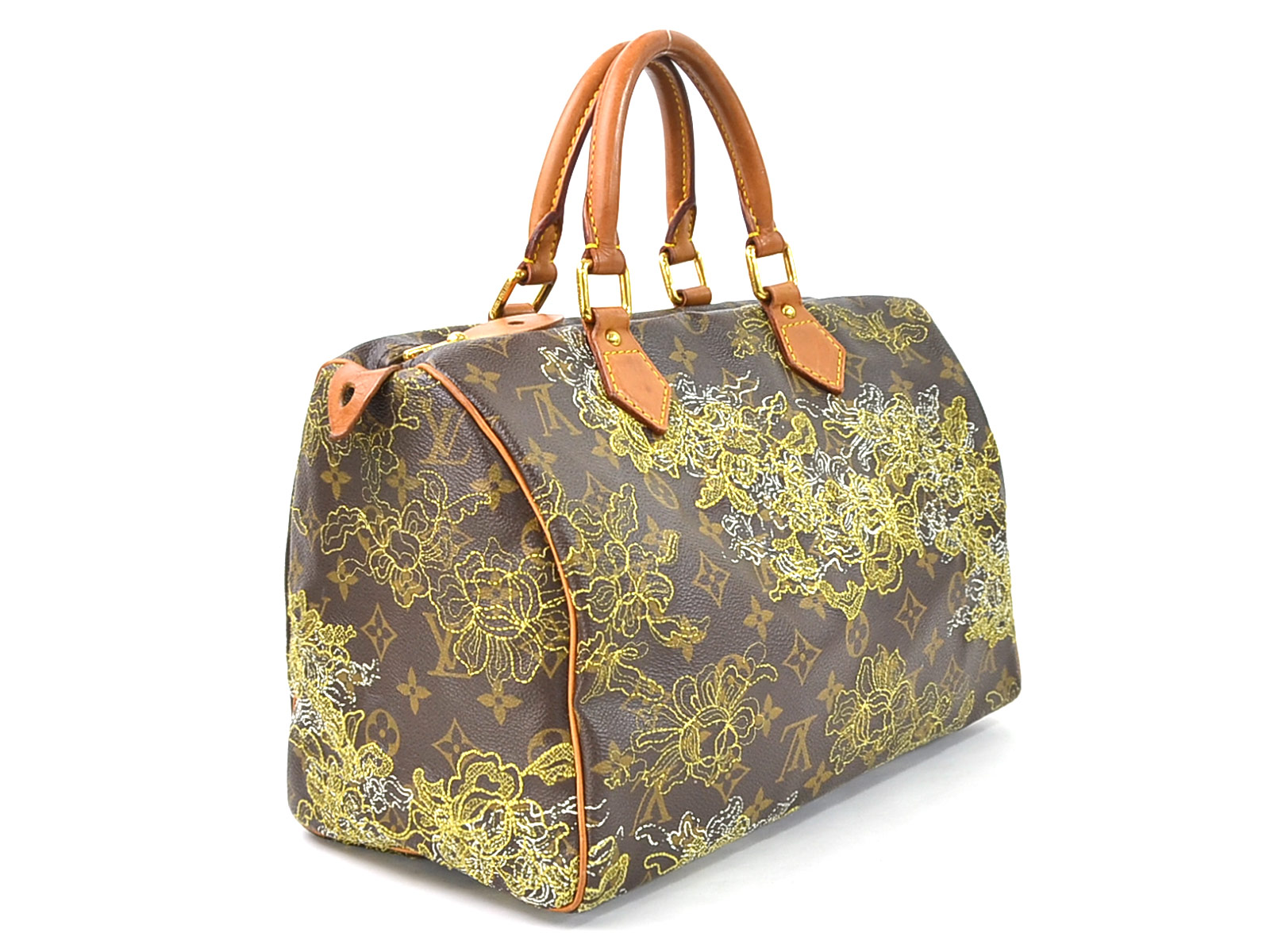 Auth Louis Vuitton Monogram Dentelle Speedy 30 Handbag Brown/Gold M95397 98028c | eBay