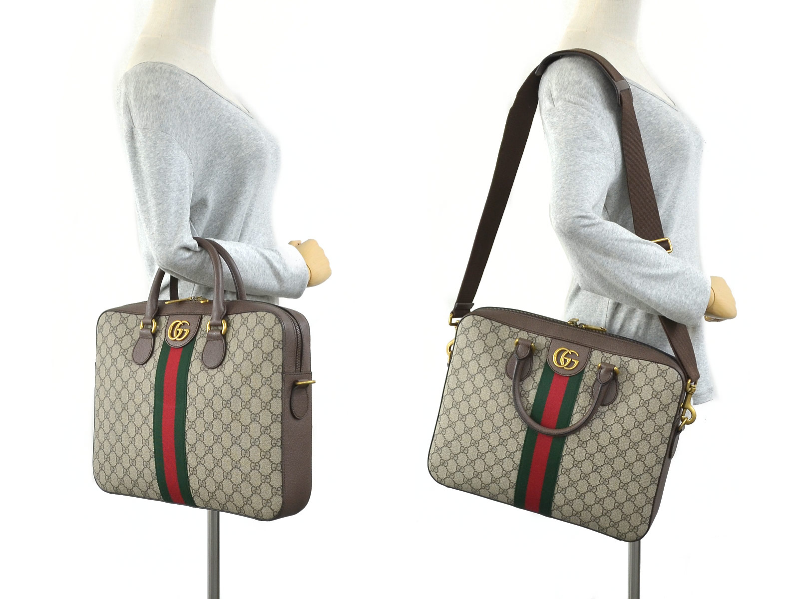 Auth GUCCI Ophidia GG briefcase Handbag Shoulder Bag Beige/Brown - 98063b | eBay