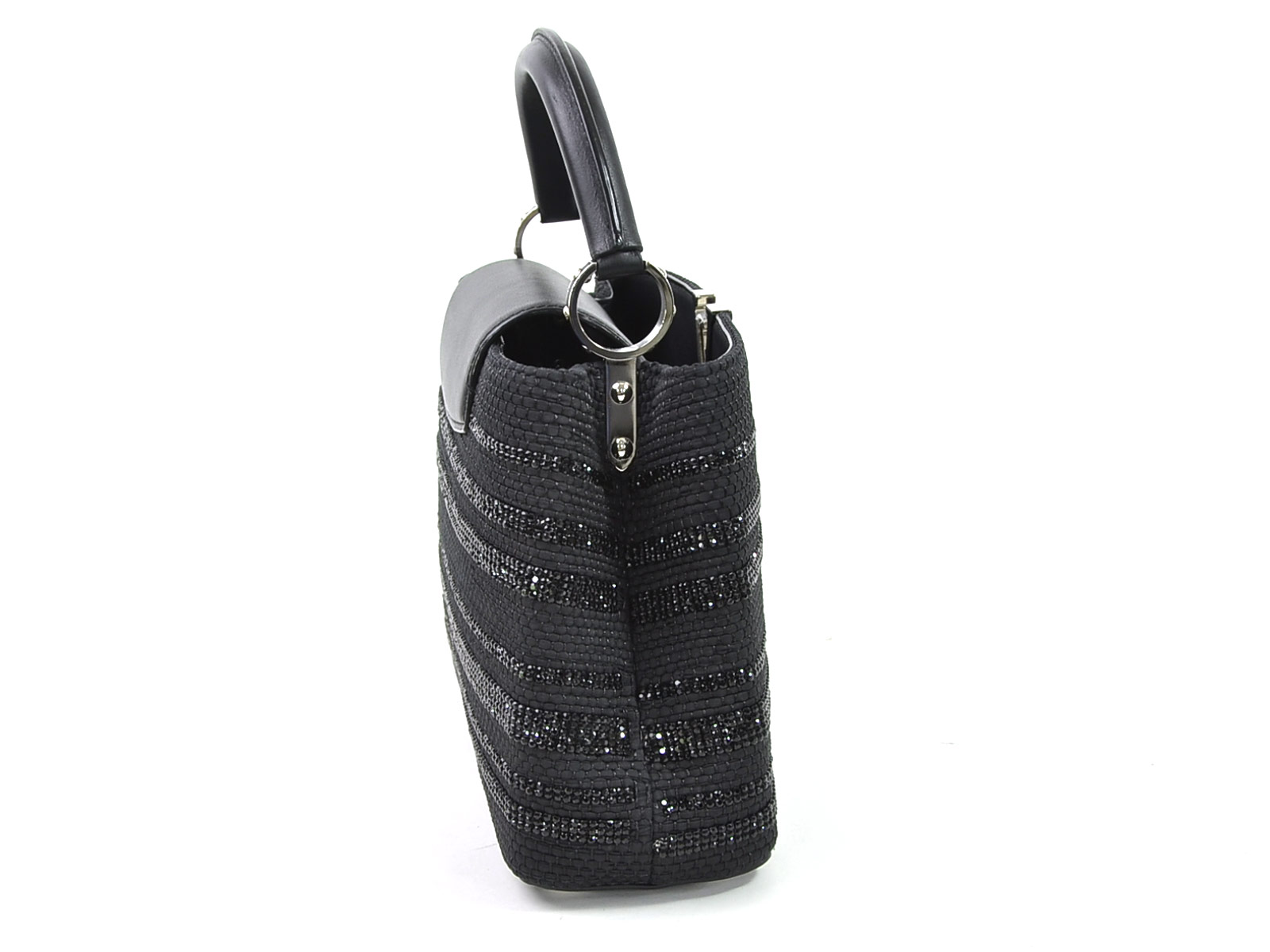 Louis Vuitton Capucines BB Handbag Shoulder Bag Black Cotton/Rhinestones 98154c | eBay