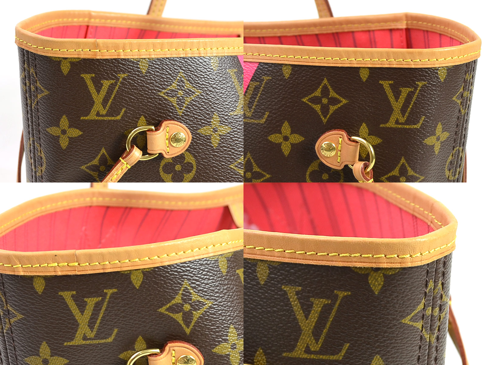Auth Louis Vuitton Monogram V Neverfull MM Shoulder Bag Brown/Pink - 98286d | eBay