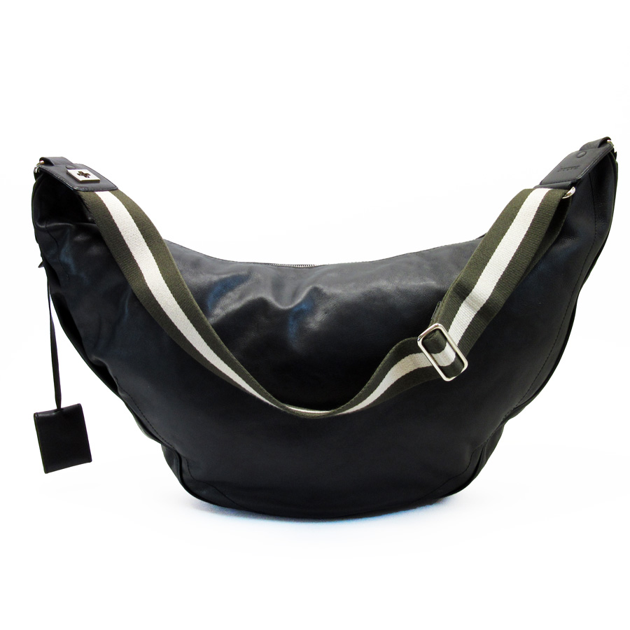 Details About Auth Bally Crossbody Shoulder Bag Black Leather A1529