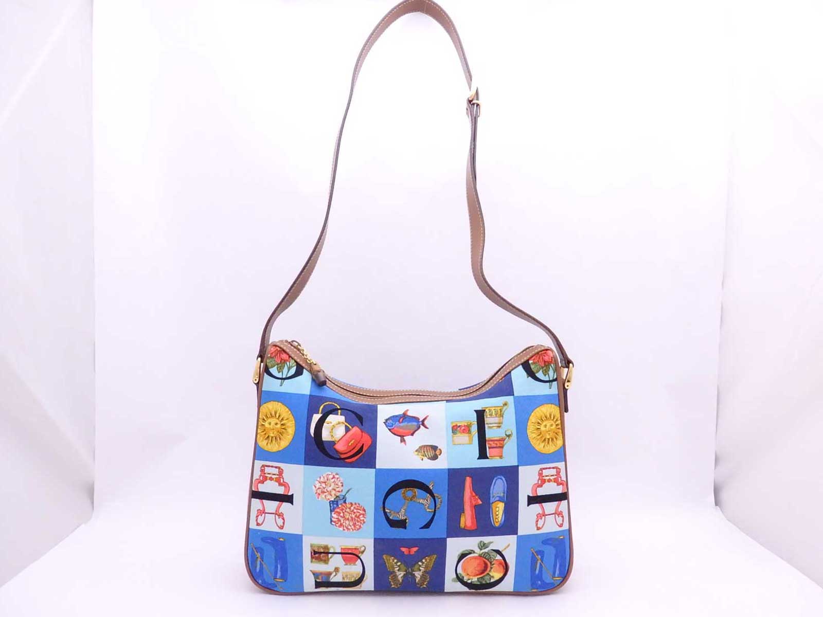 Auth Gucci Shoulder Bag Blue/Multicolor Canvas/Leather *NEED REPAIR* - e41144 | eBay
