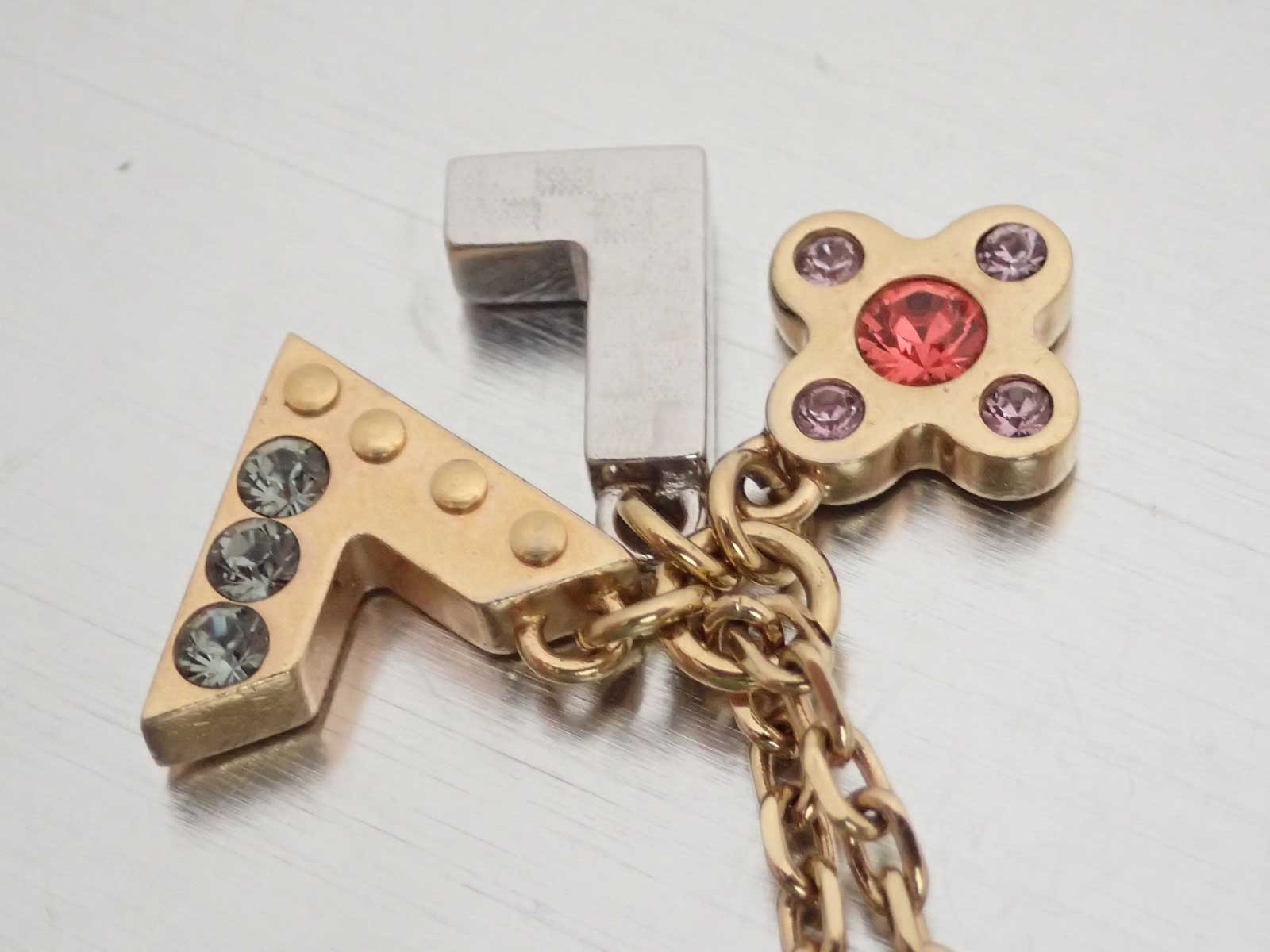 Auth Louis Vuitton LV Letters Chain Necklace Goldtone Rhinestone/Metal - e41736 | eBay