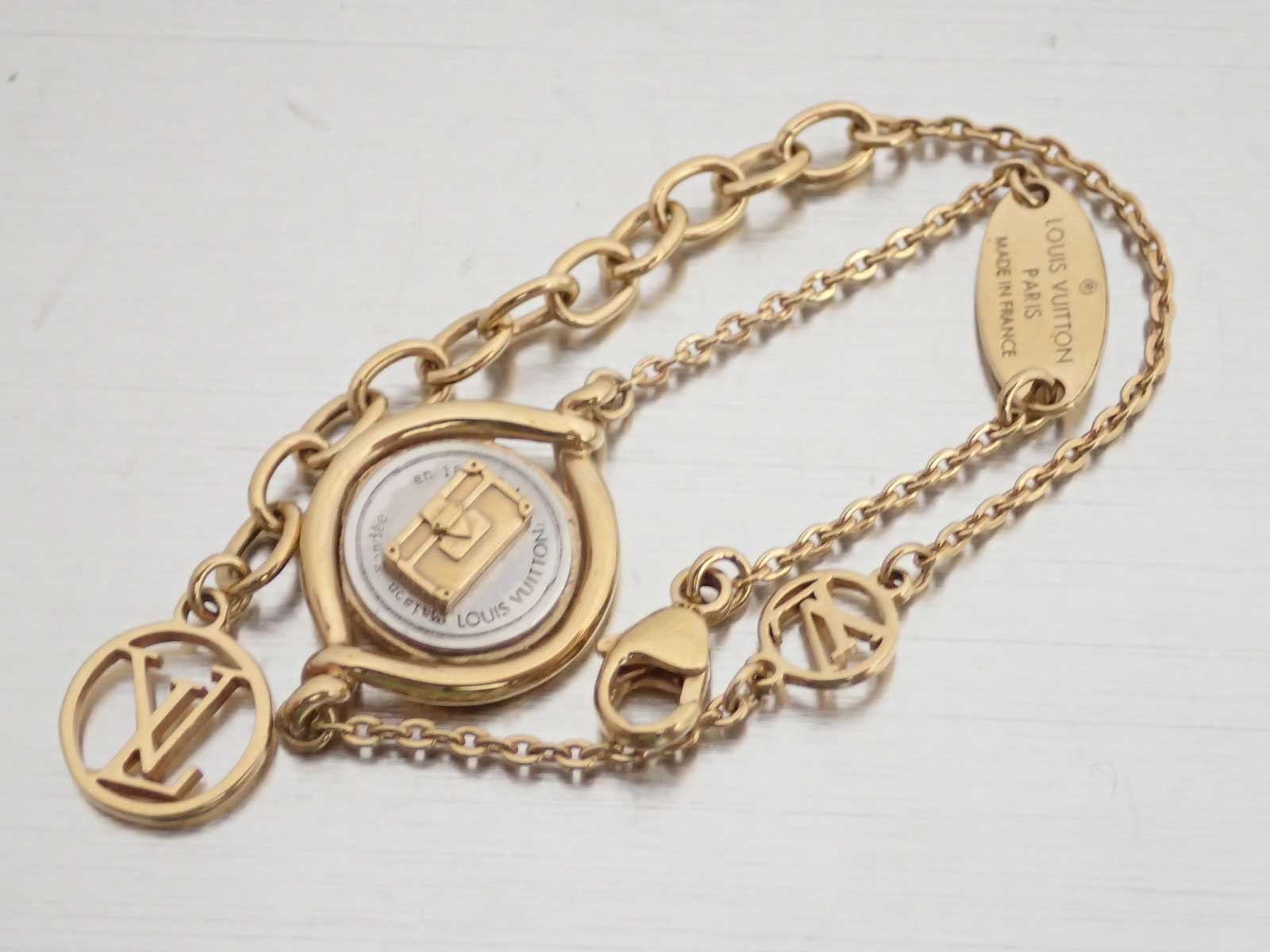 Auth Louis Vuitton Trunk Motif Bracelet Laidy Lucky Silver/Goldtone - e42339 | eBay