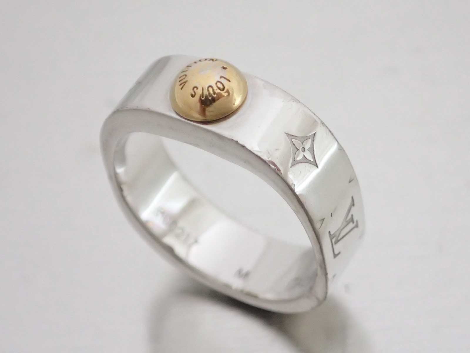 Auth Louis Vuitton Burg Nanogram Ring Silver/Goldtone Metal Size:M - e43233 | eBay