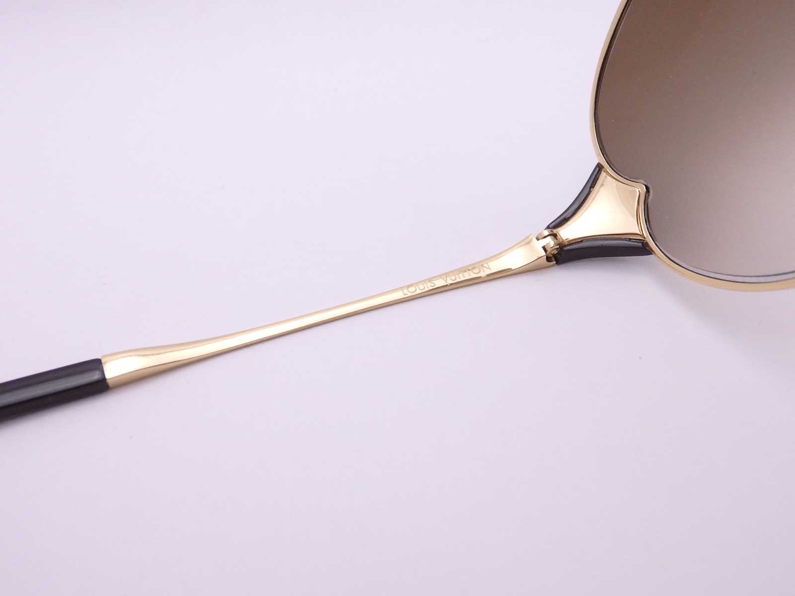 Auth Louis Vuitton Sunglasses Brown-Non-Polarized Goldtone Metal w/Case e44879c | eBay