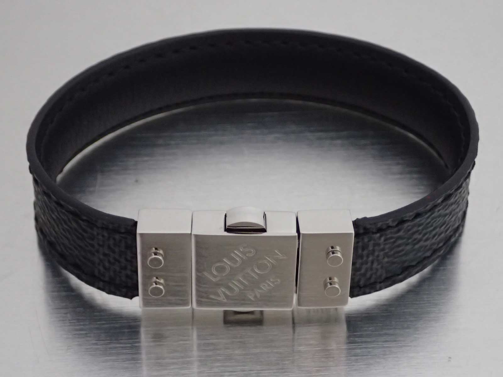 Auth Louis Vuitton Damier Graphite Bangle Bracelet Black/Silvertone - e45232f | eBay