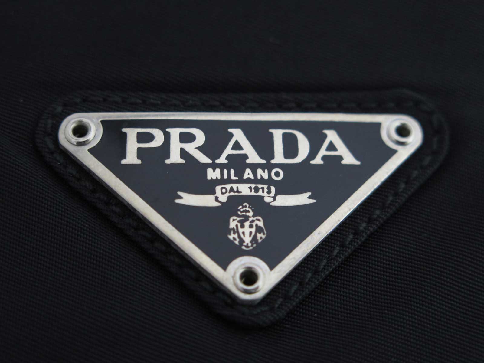 Auth PRADA Triangle Logo Handbag Black Nylon/Metal *Used* - e45598e | eBay