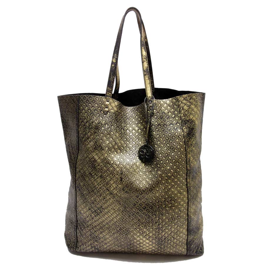 Auth Bottega Veneta Intrecciomirage Tote Bag Handbag Black Gold Image Is Loading Auth Bottega Veneta Intrecciomirage Tote Bag Handbag Black