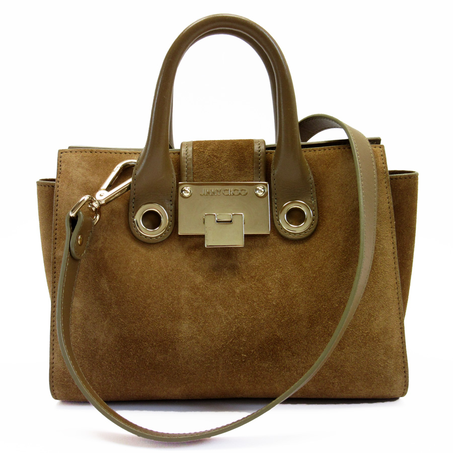 Auth Jimmy Choo Riley S Tote 2 Way Handbag Shoulder Bag Brown Suede Image Is Loading Auth Jimmy Choo Riley S Tote 2 Way