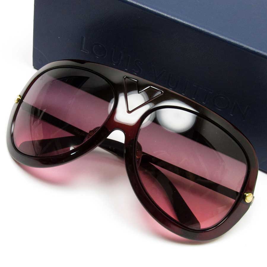 Auth Louis Vuitton AFTER HOURS Sunglasses Wine Red Plastic Z0953E - h20529 | eBay