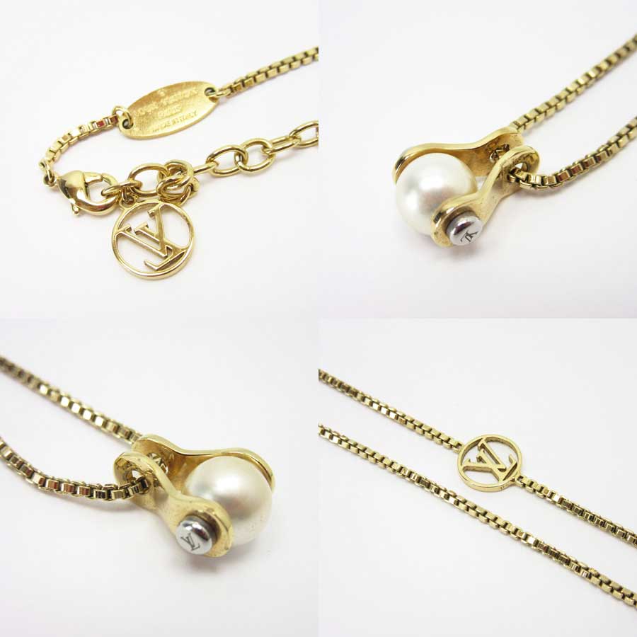 Auth Louis Vuitton LV Speedy Pearls Pendant Necklace Goldtone/Faux Pearl h21027 | eBay