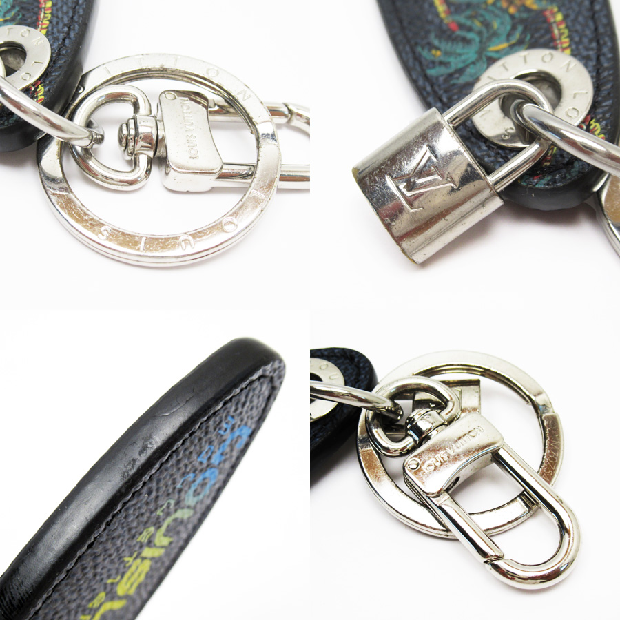 Auth Louis Vuitton Damier Cobalt Jungle Bag Charm Key Ring Black M70754 - h22151 | eBay