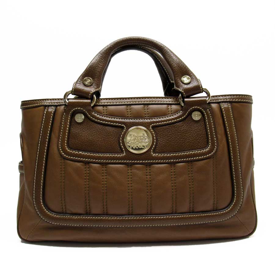 Auth CELINE BOOGIE BAG Handbag Brown Leather/Goldtone 134023 - h22174 ...