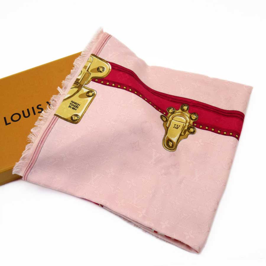 LOUIS VUITTON Silk Monogram Pink Monaco Scarf 57540