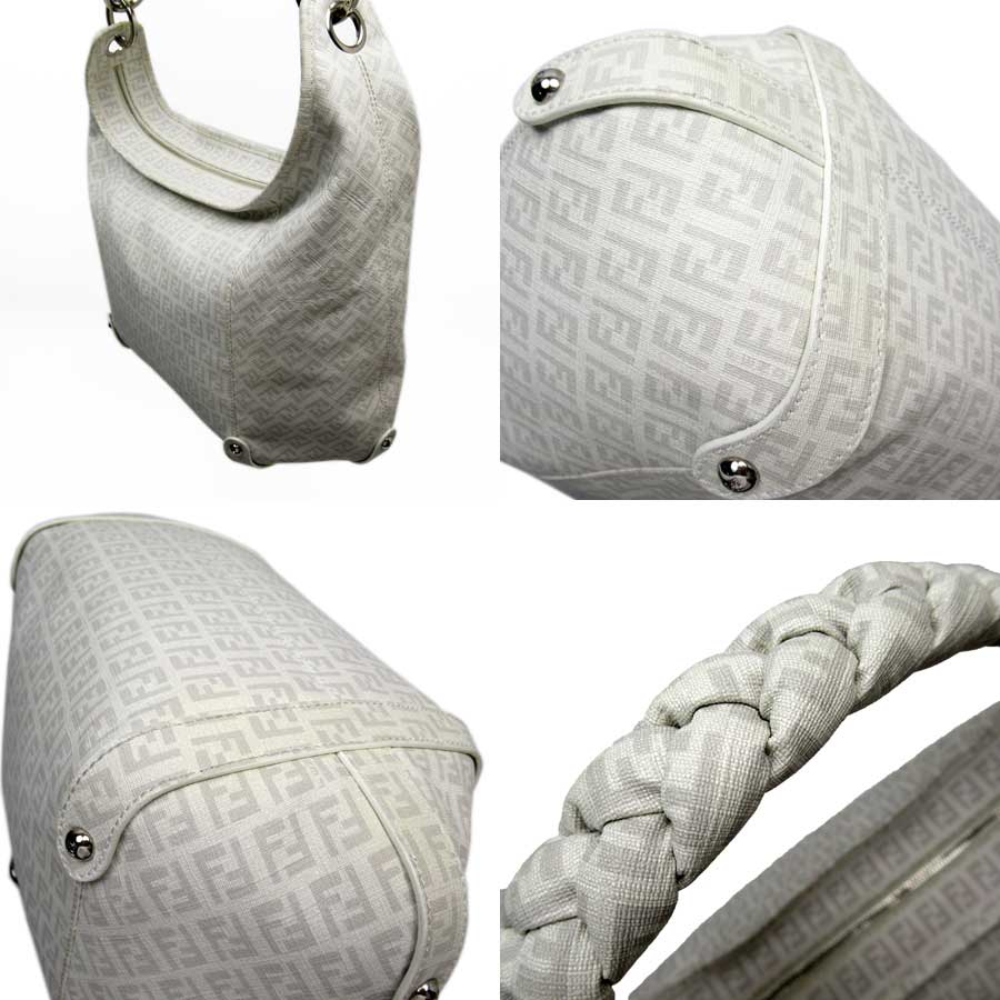 Auth FENDI Zucca Forever Hobo Bag Shoulder Bag Off White Coating Canvas -  h23096 | eBay