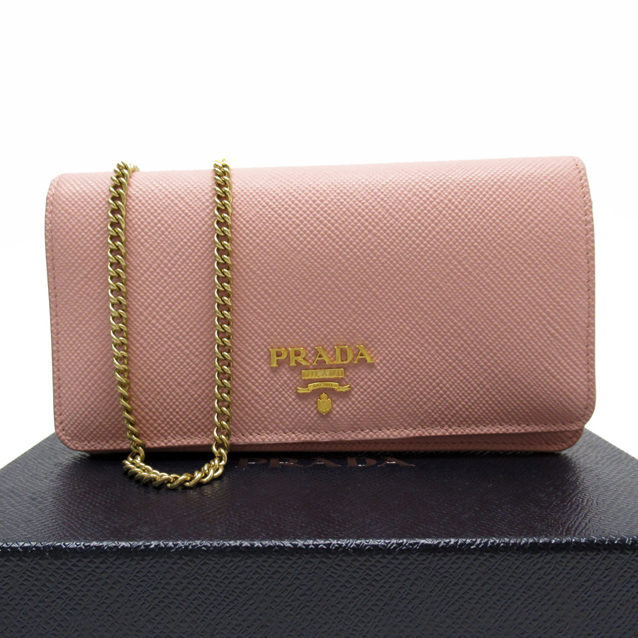 prada pink wallet on chain