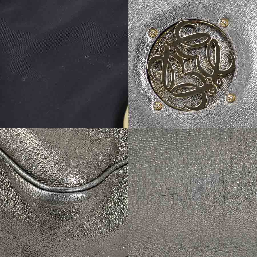 Auth LOEWE Anagram Shoulder Bag Metallic Green Leather/Goldtone - h24850a |  eBay