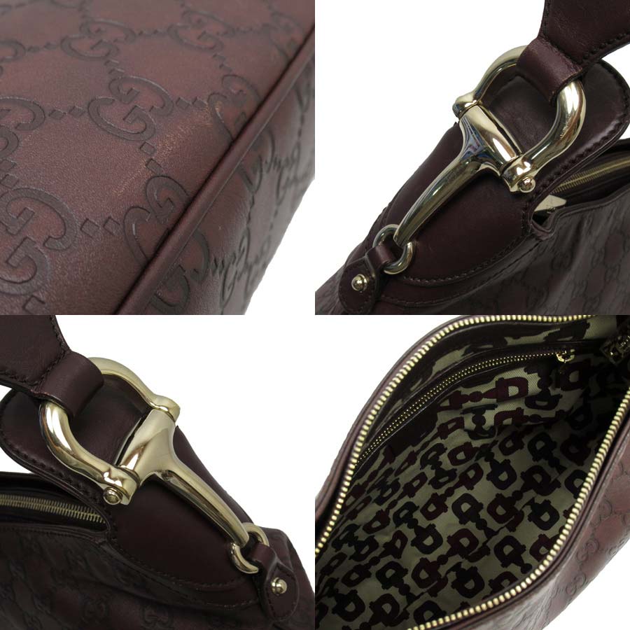 Auth GUCCI Guccissima Shoulder Bag Brown Leather 145826 - h25128a | eBay