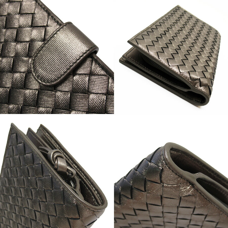 Auth BOTTEGA VENETA Intrecciato Bifold Wallet Bronze Leather - h27127g |  eBay