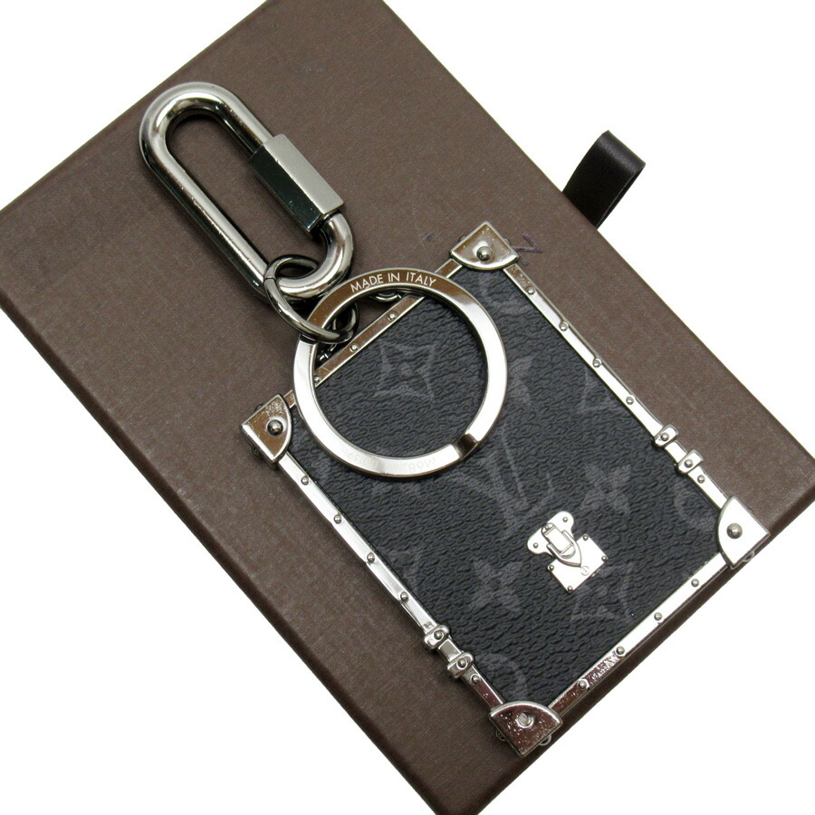 Auth Louis Vuitton Monogram Eclipse Mini Trunk Bag Charm Key Ring M68284  h27939a