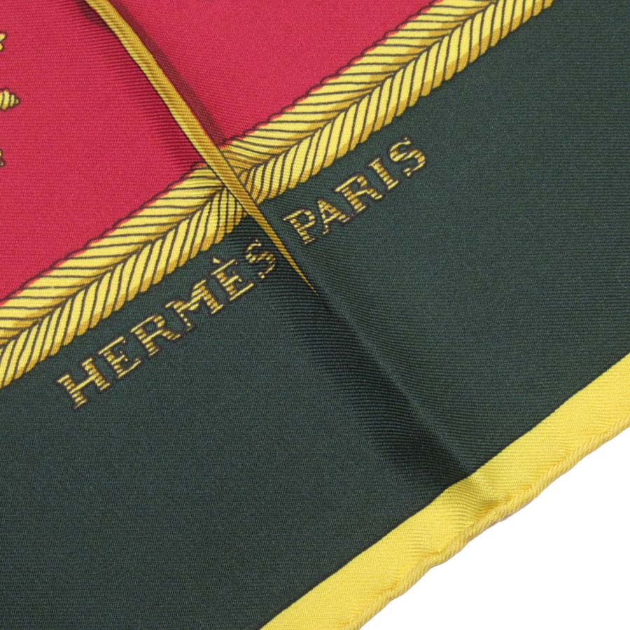 Auth HERMES Carres 90 LES ARMES DE PARIS Scarf Multicolor 100% Silk -  h27964a