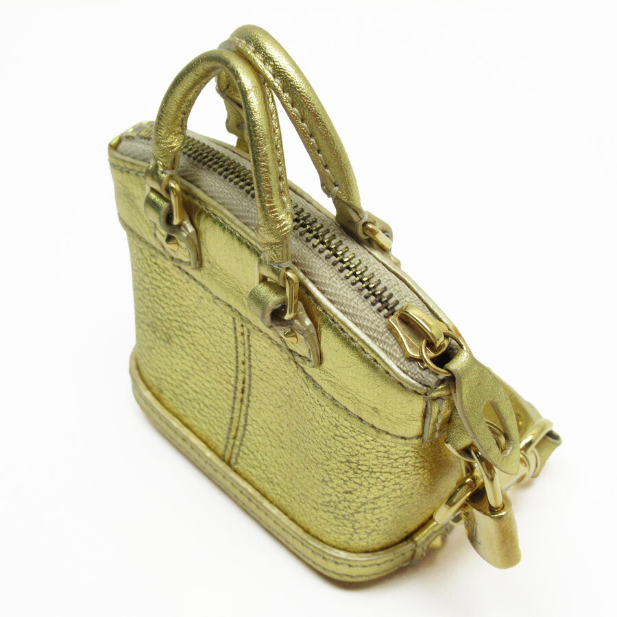 Auth Louis Vuitton Suhali Mini Lockit Bag Charm Gold Suhali Leather -  h28593a