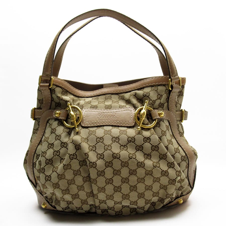 Auth GUCCI GG Canvas Shoulder Bag Beige Canvas/Leather 203546 - h28981a