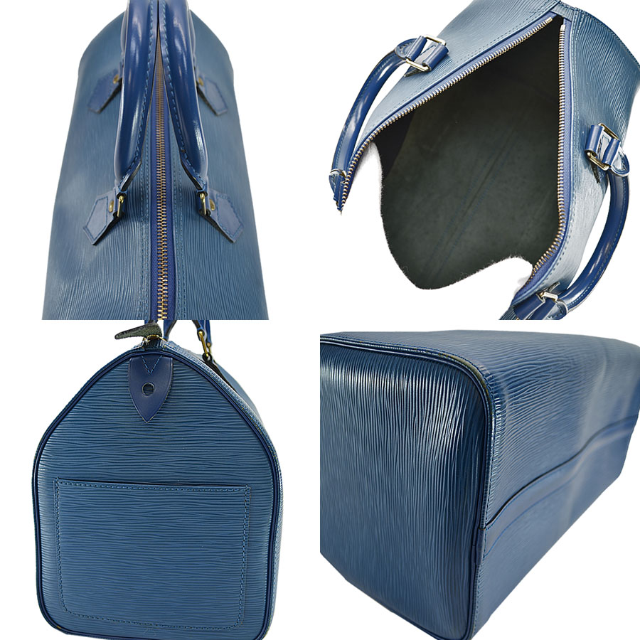 Auth Louis Vuitton Epi Speedy 30 Handbag Toledo Blue Epi Leather M43005 - r6146 | eBay
